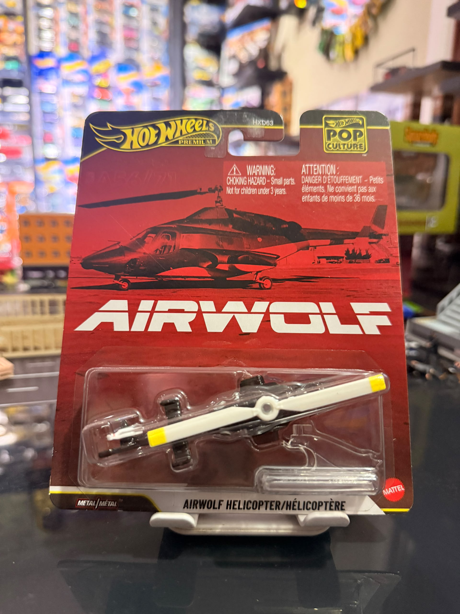 Hot Wheels Premium de la serie Pop Culture que representa el helicóptero Airwolf
